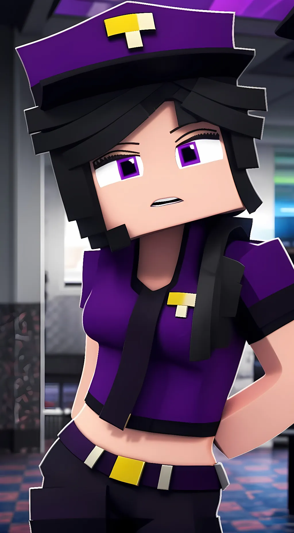 ai character: Purple Girl background
