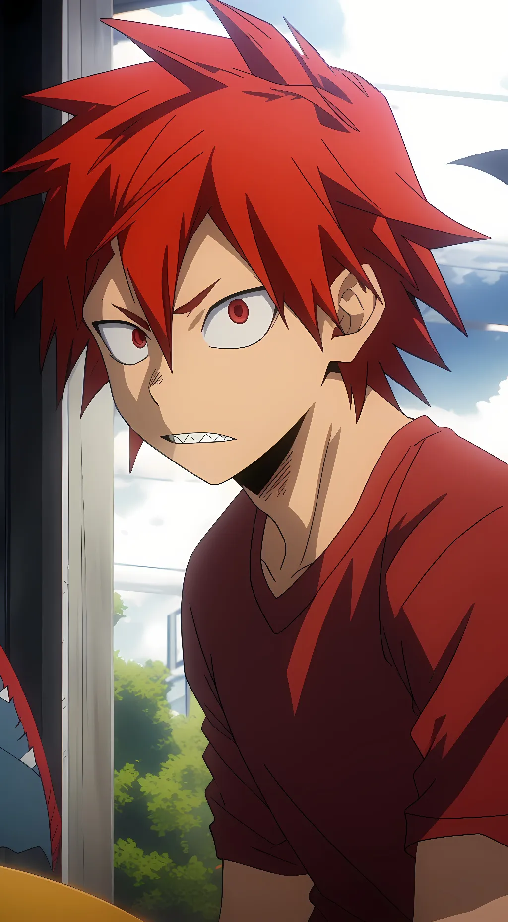 ai character: Eijiro Kirishima  background