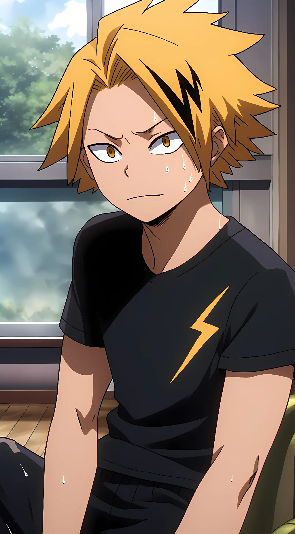 ai character: MHA Denki Kaminari background