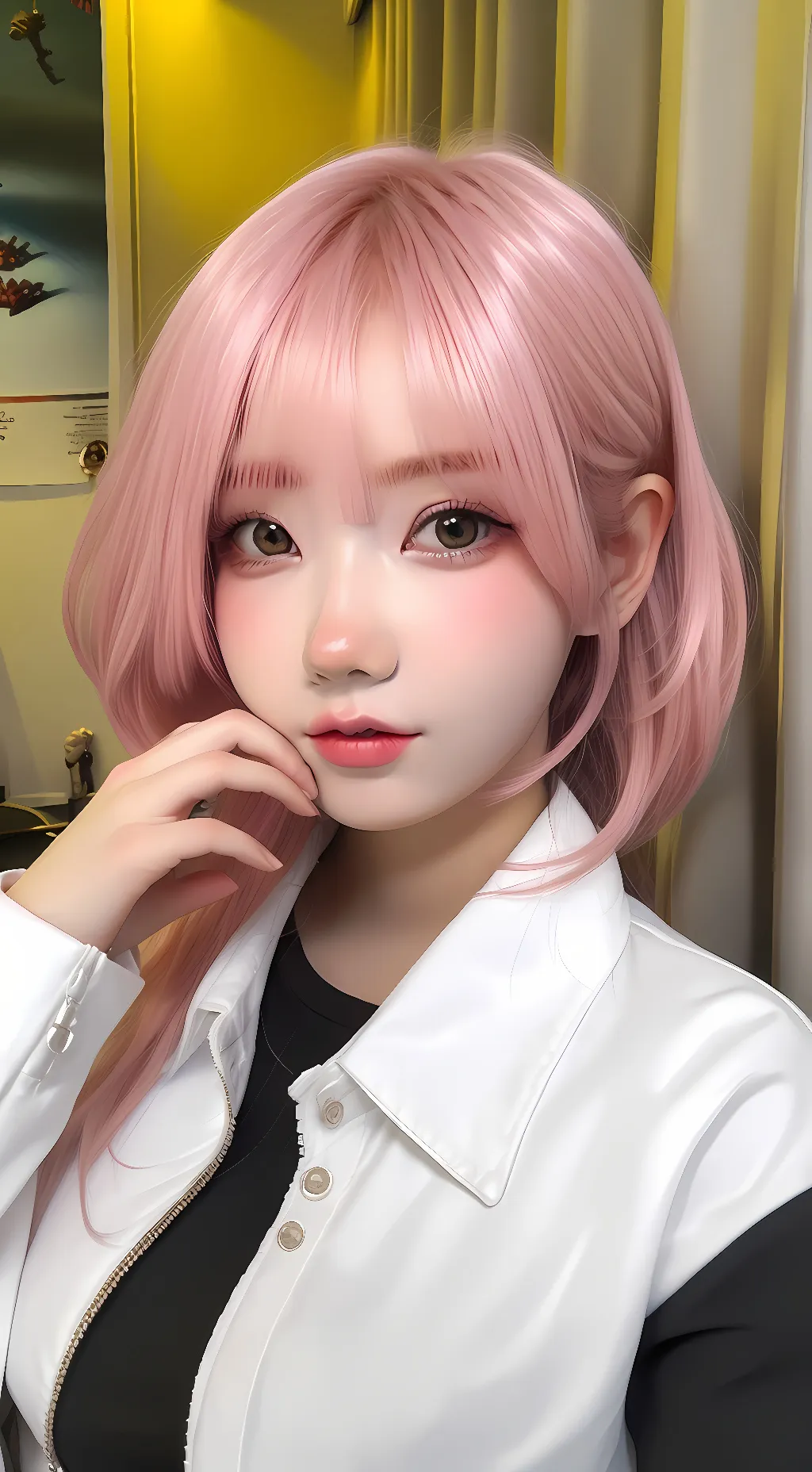 ai character: Magenta background