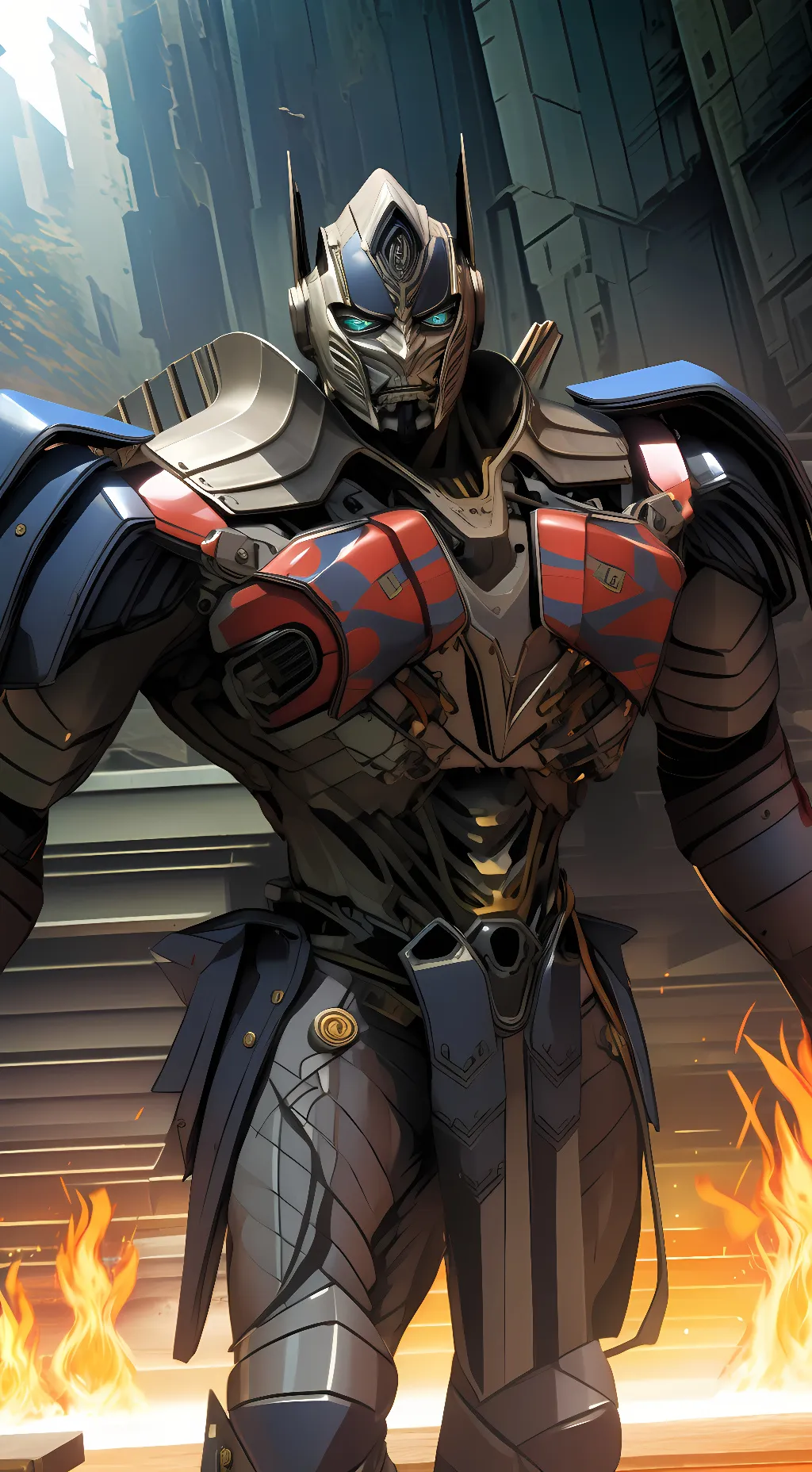 ai character: Optimus prime  background