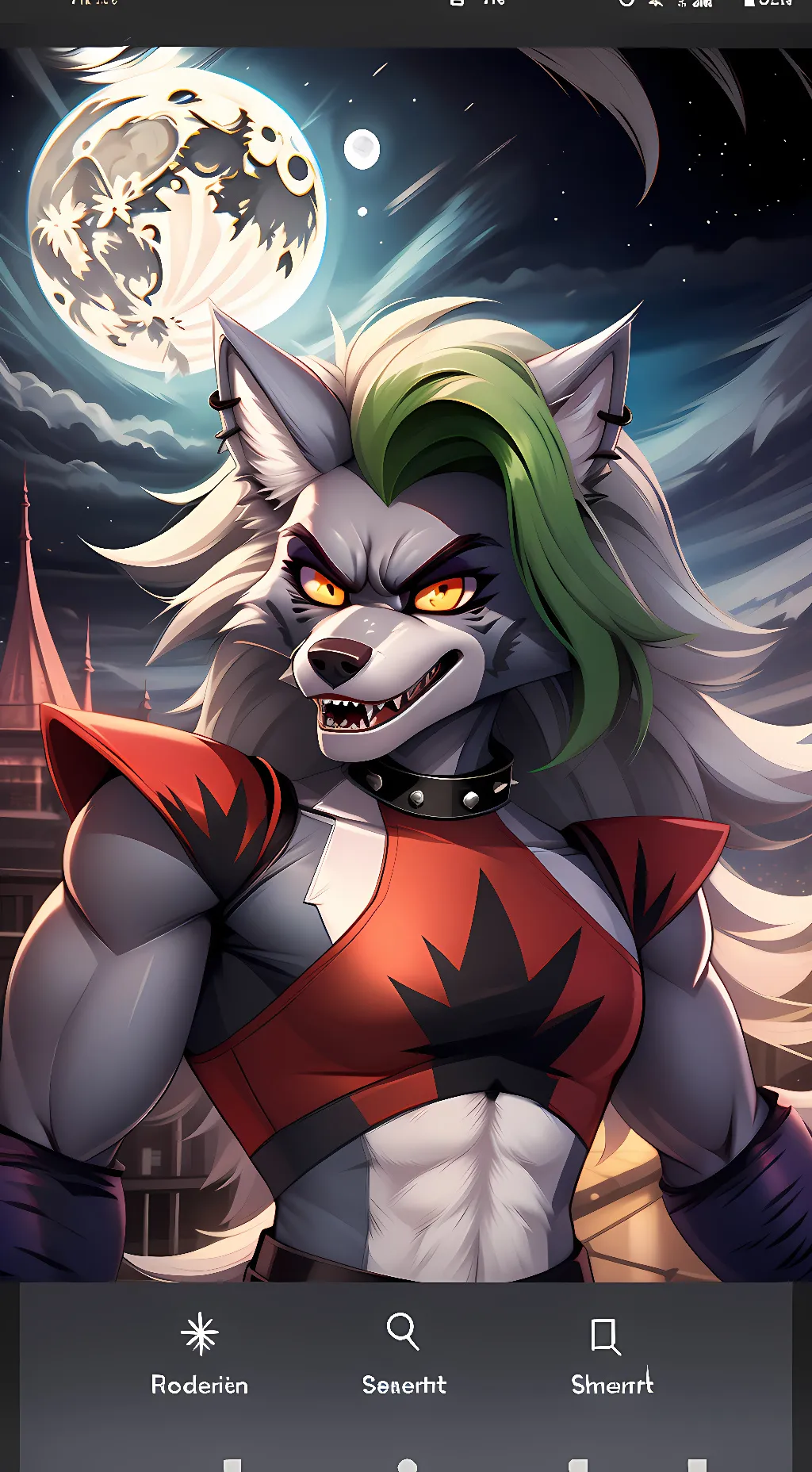 ai character: Werewolf Roxy  background