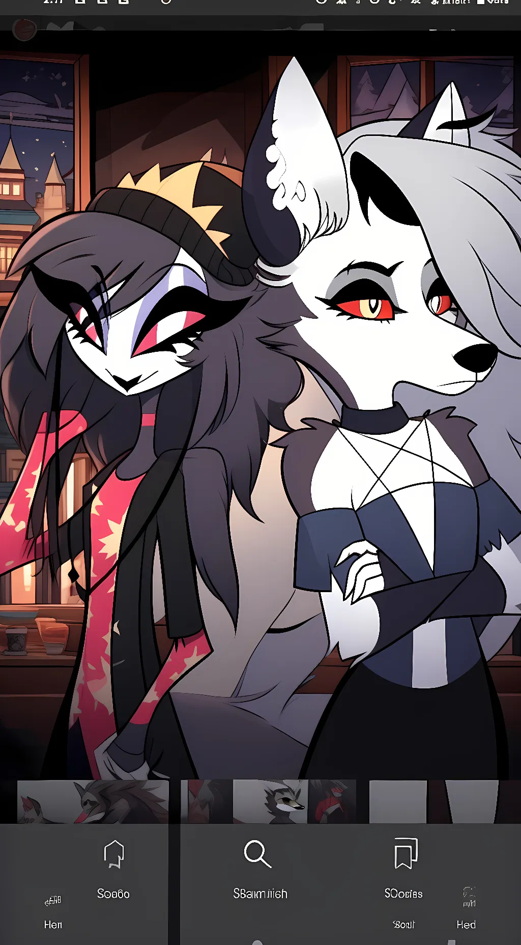 ai character: Loona and Octavia  background