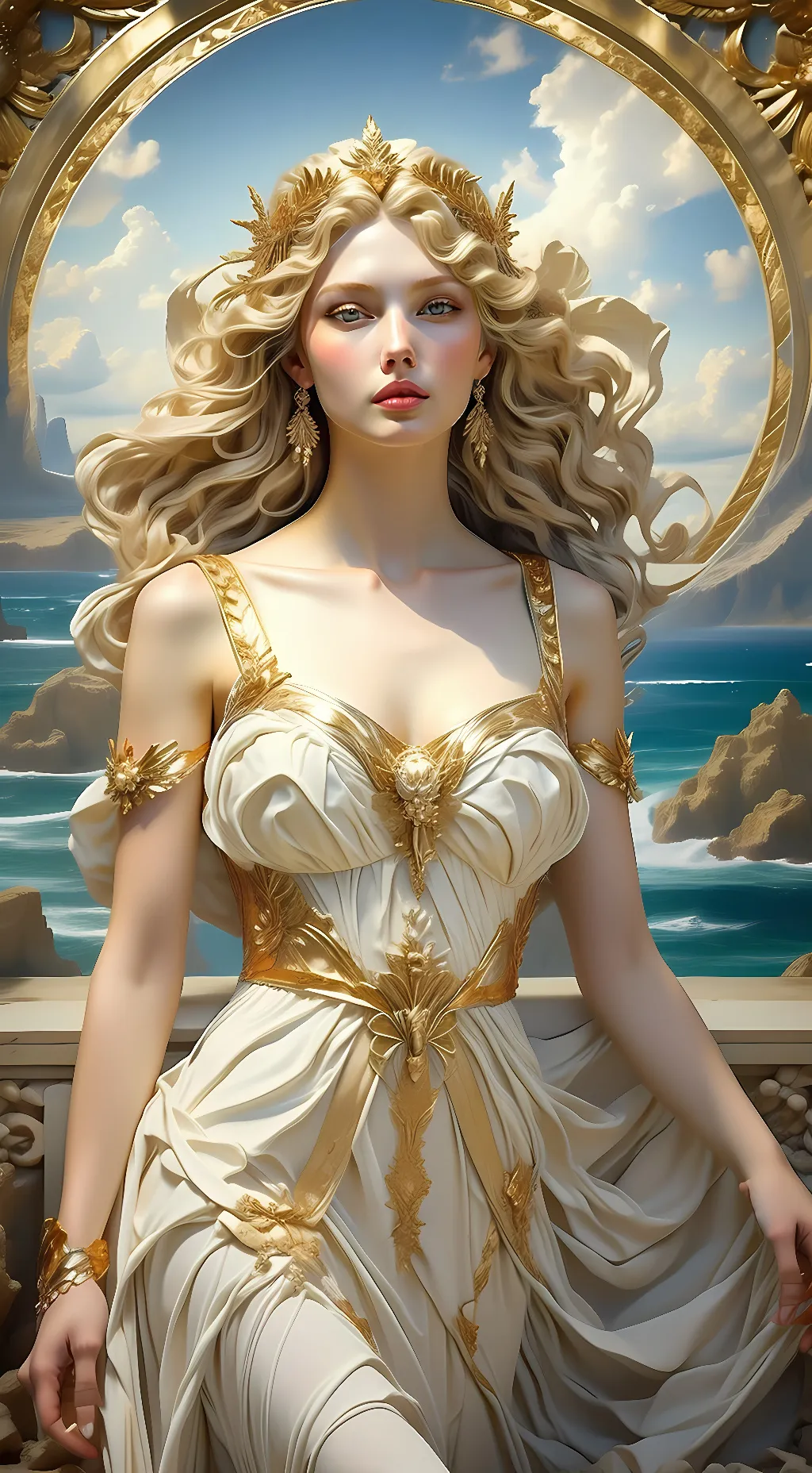 ai character: Aphrodite  background