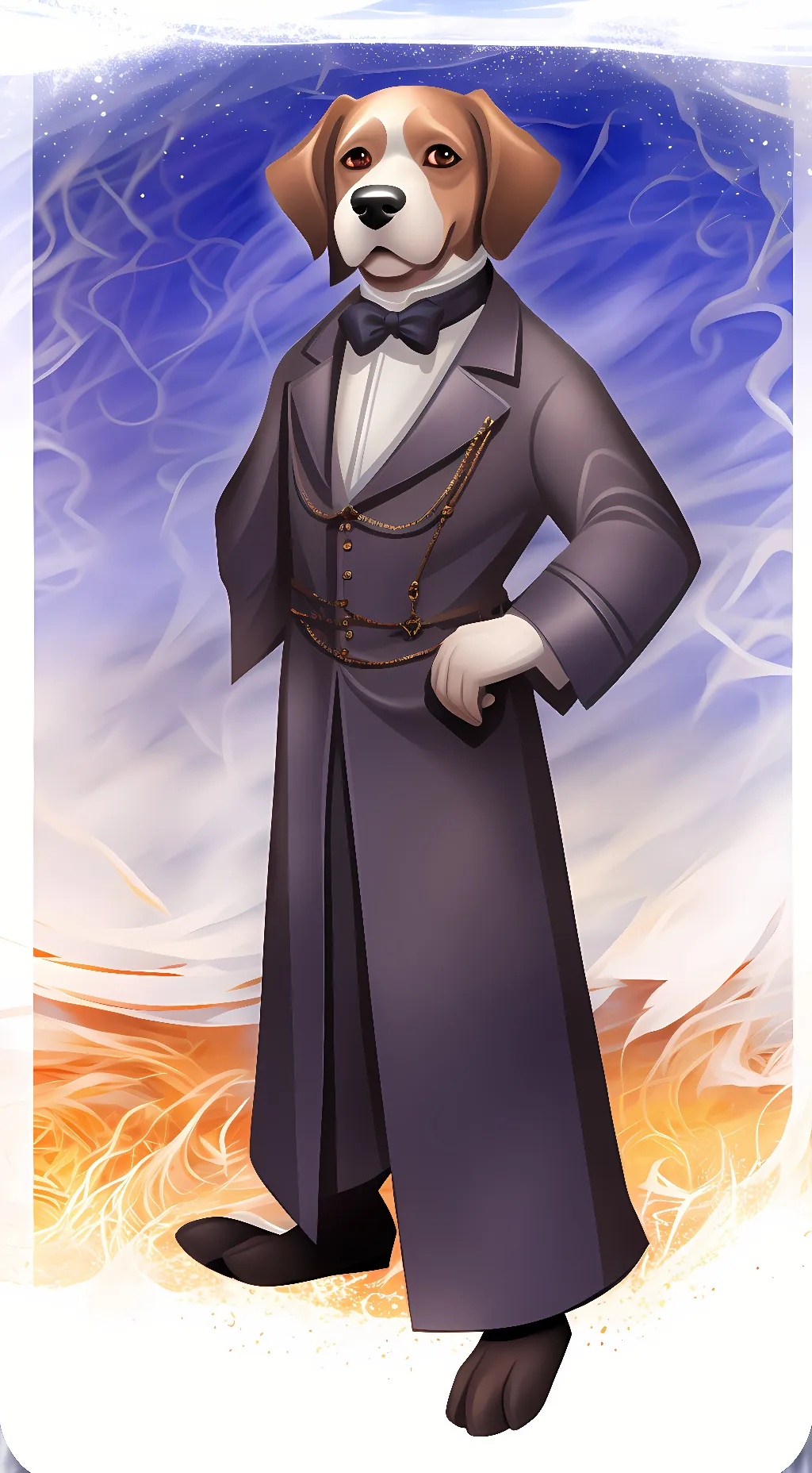 ai character: professor dog background