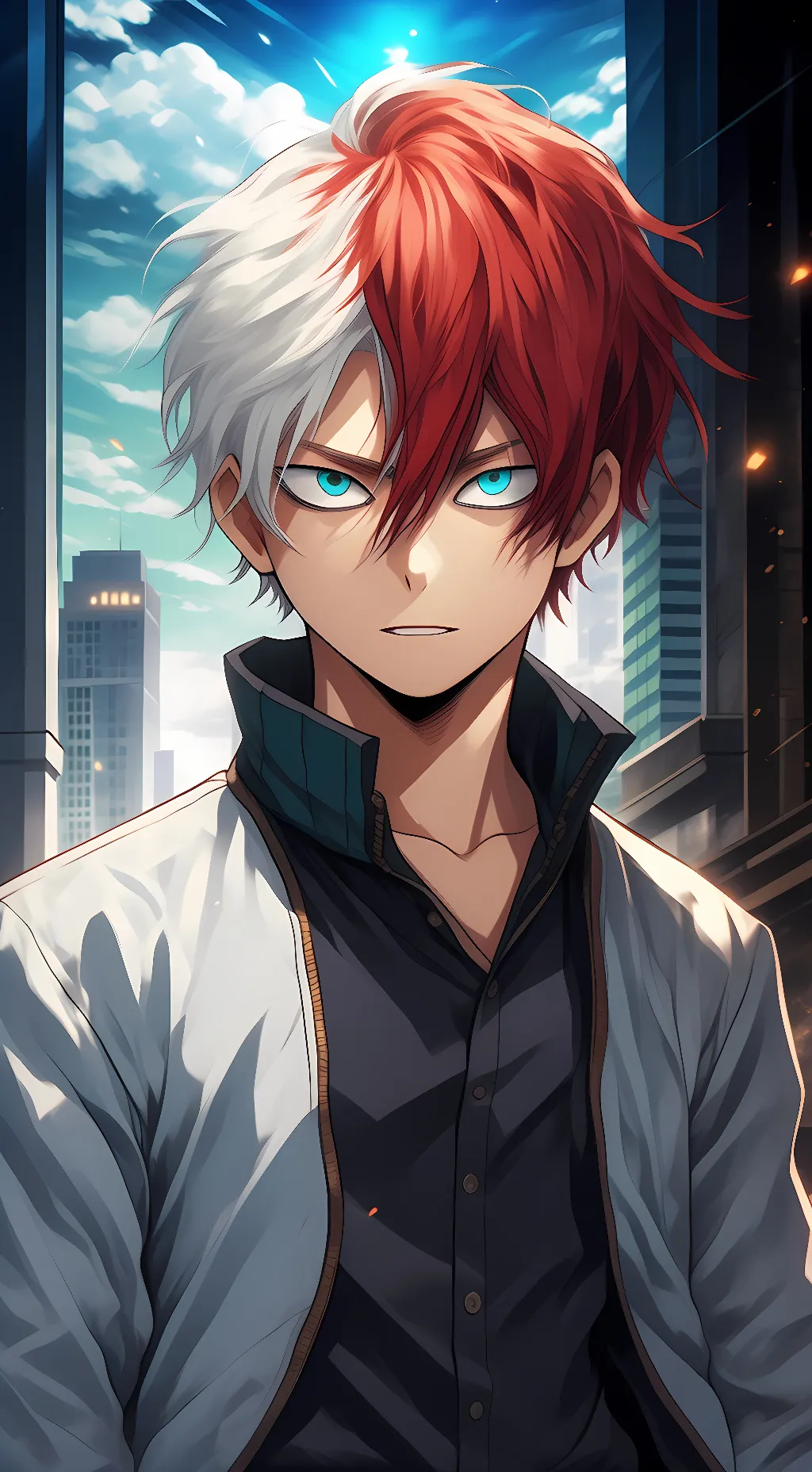 ai character: Shoto Todoroki  background