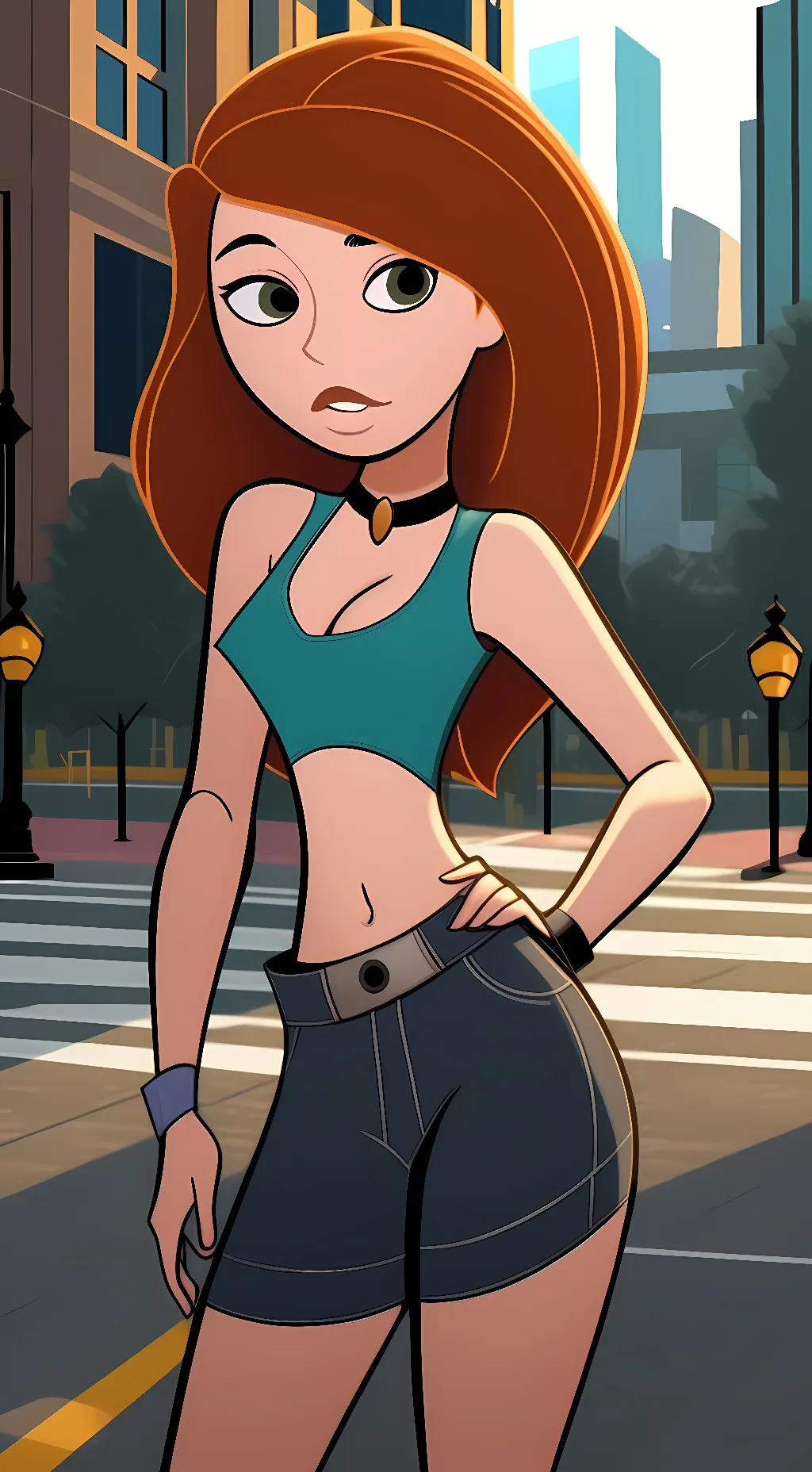 ai character: Kim Possible  background