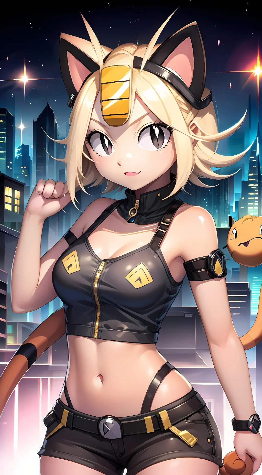 ai character: Meowth Gijinka background