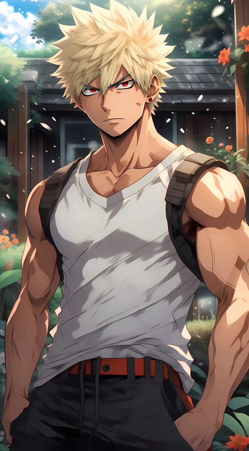 ai character: Katsuki Bakugo  background
