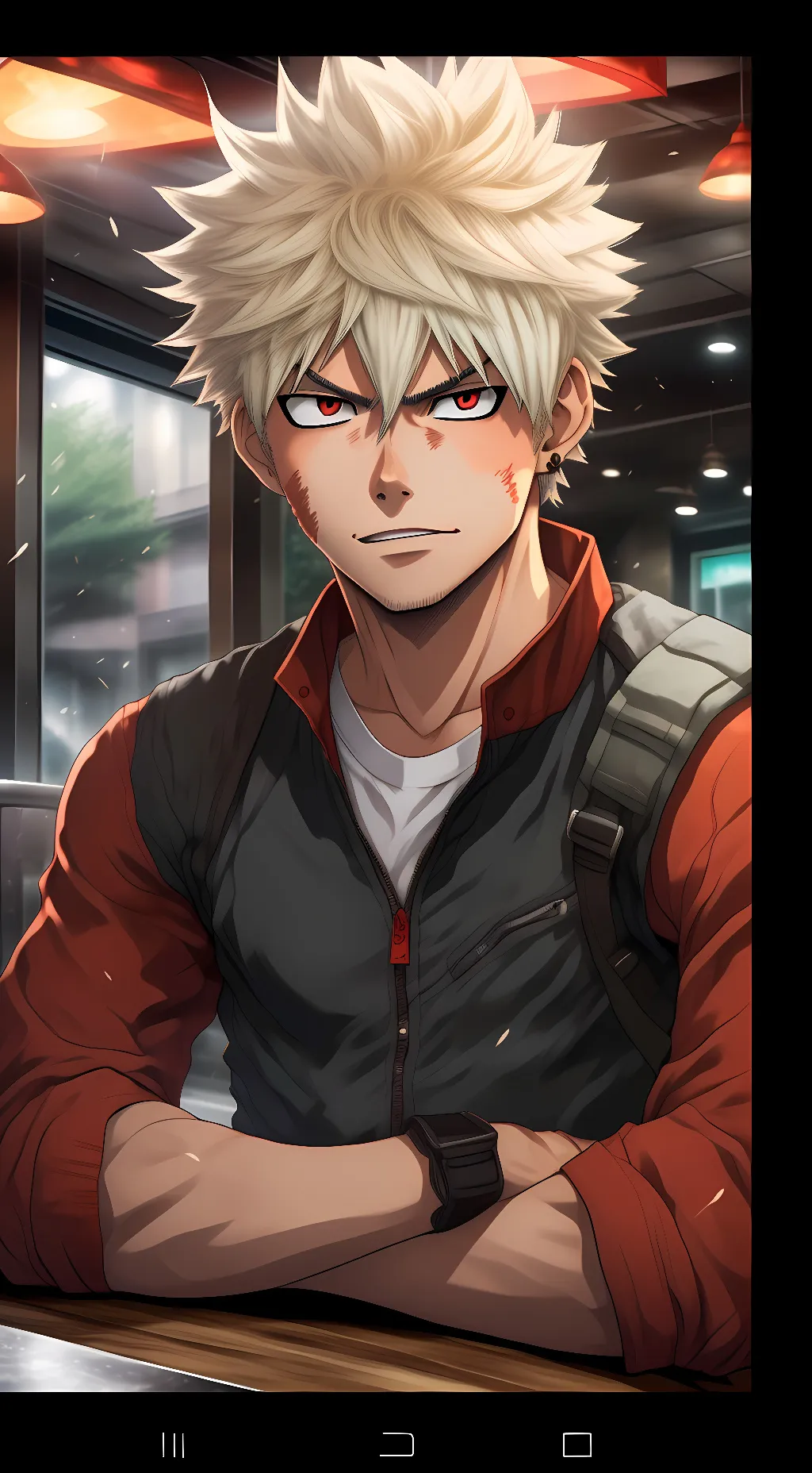 ai character: Katsuki Bakugo  background