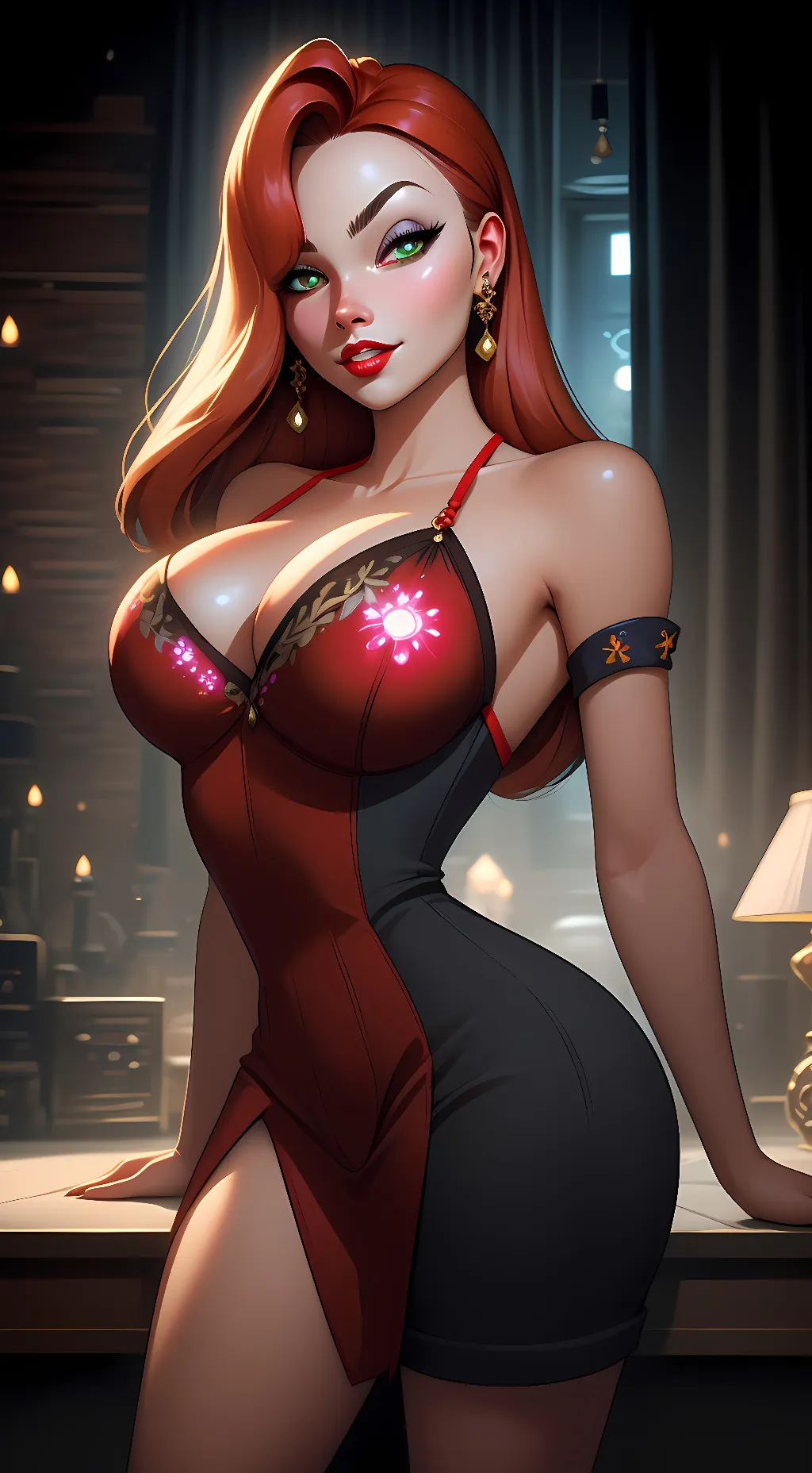 ai character: Jessica Rabbit background