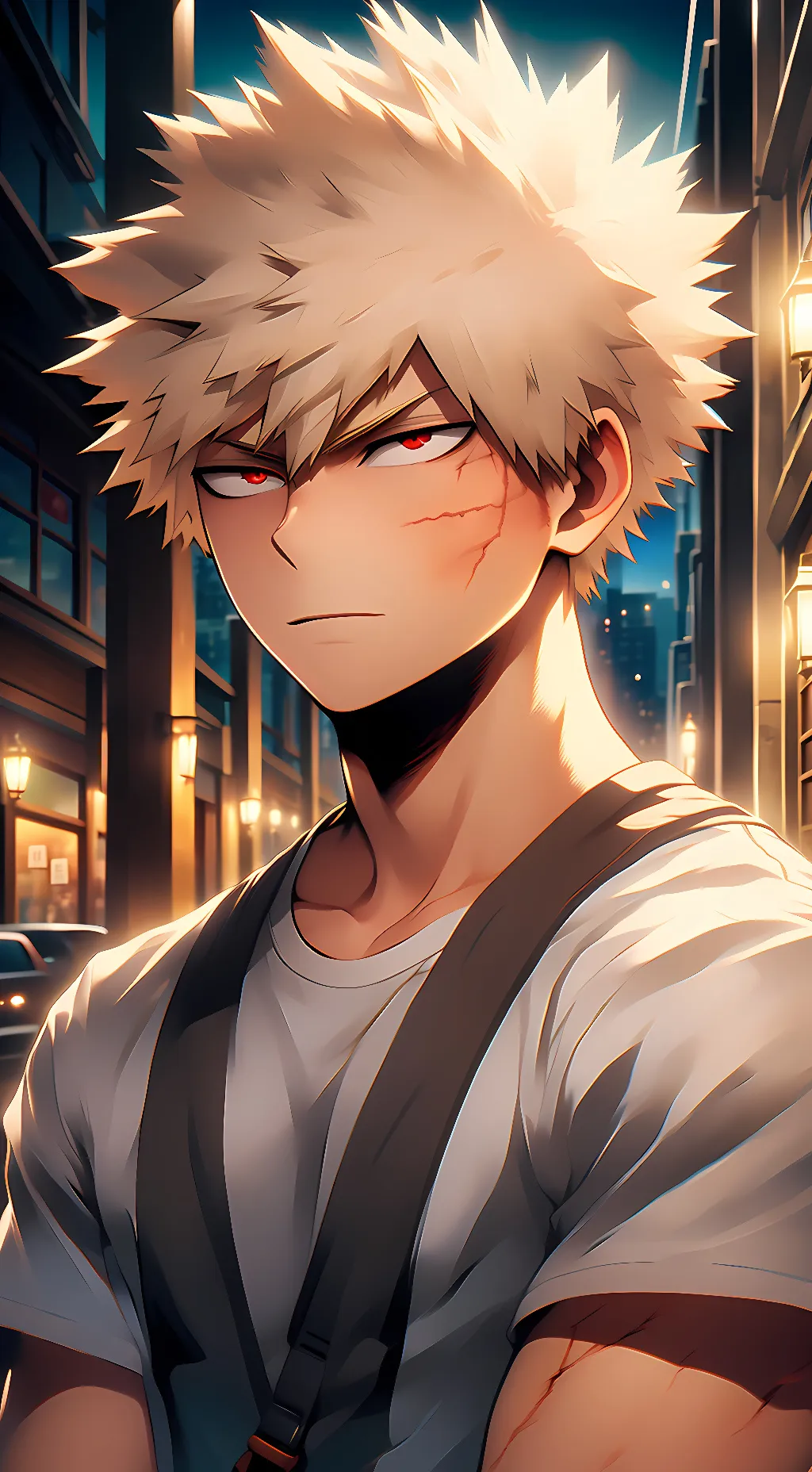 ai character: Bakugo Katsuki background