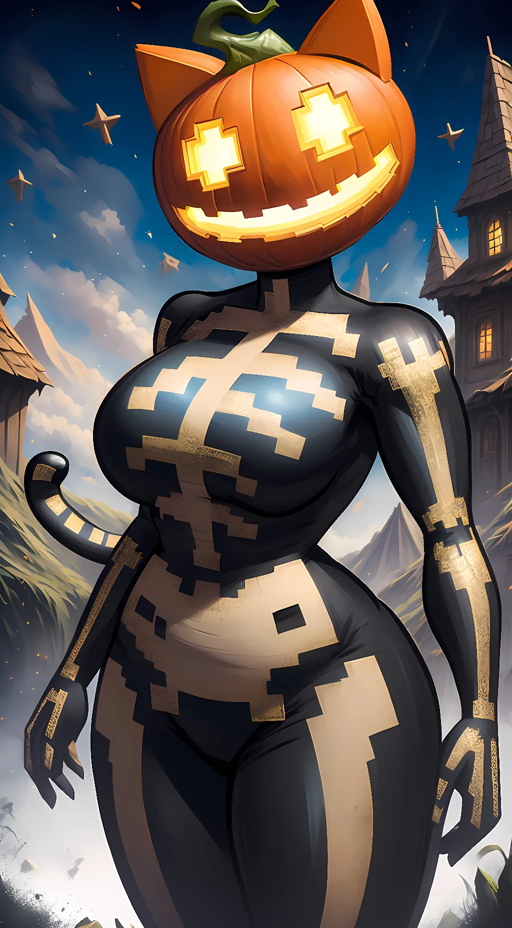 ai character: Pumpkin Cat Girl background