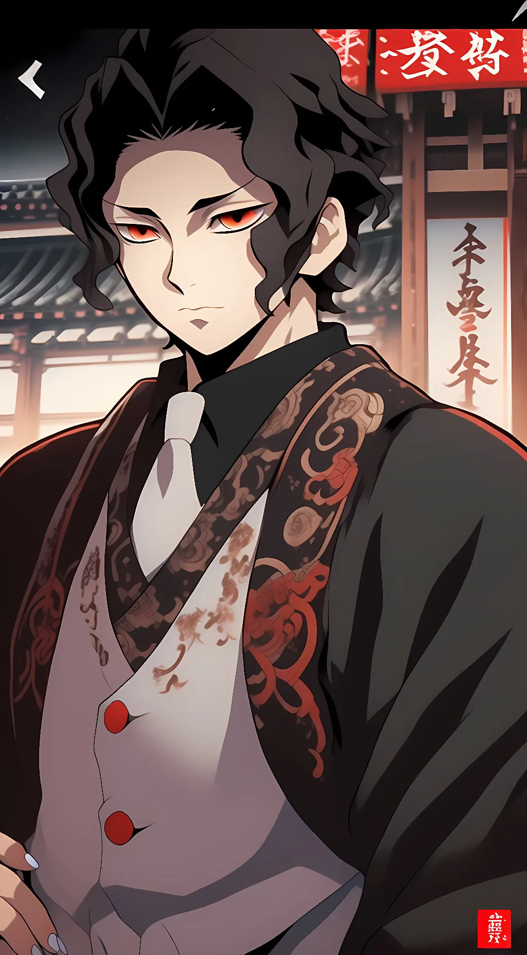 ai character: Muzan & Nakime & u background