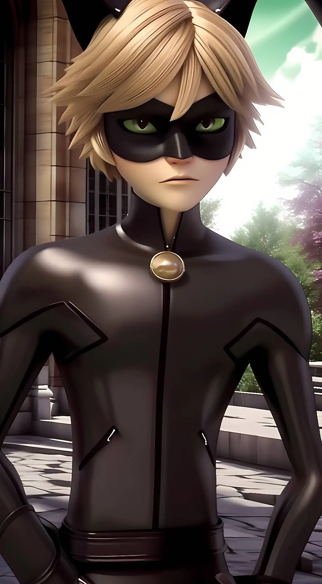 ai character: Cat noir  background