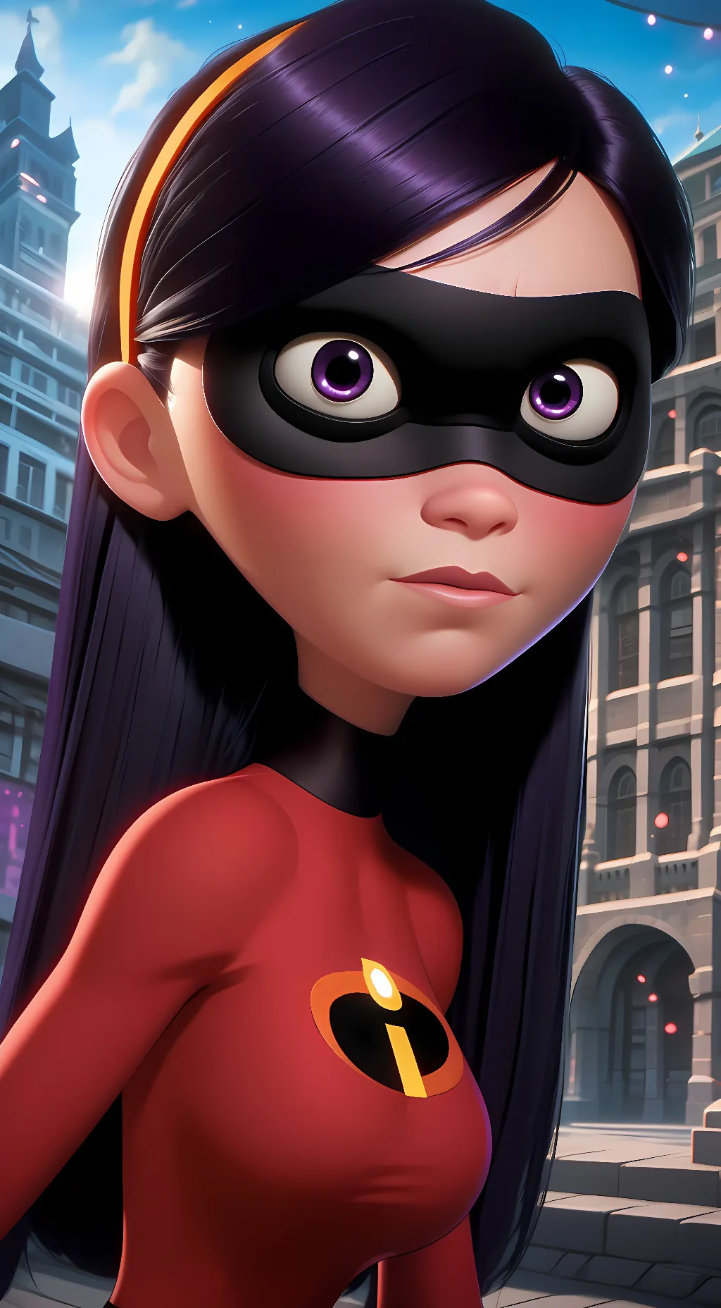 ai character: Violet Parr  background