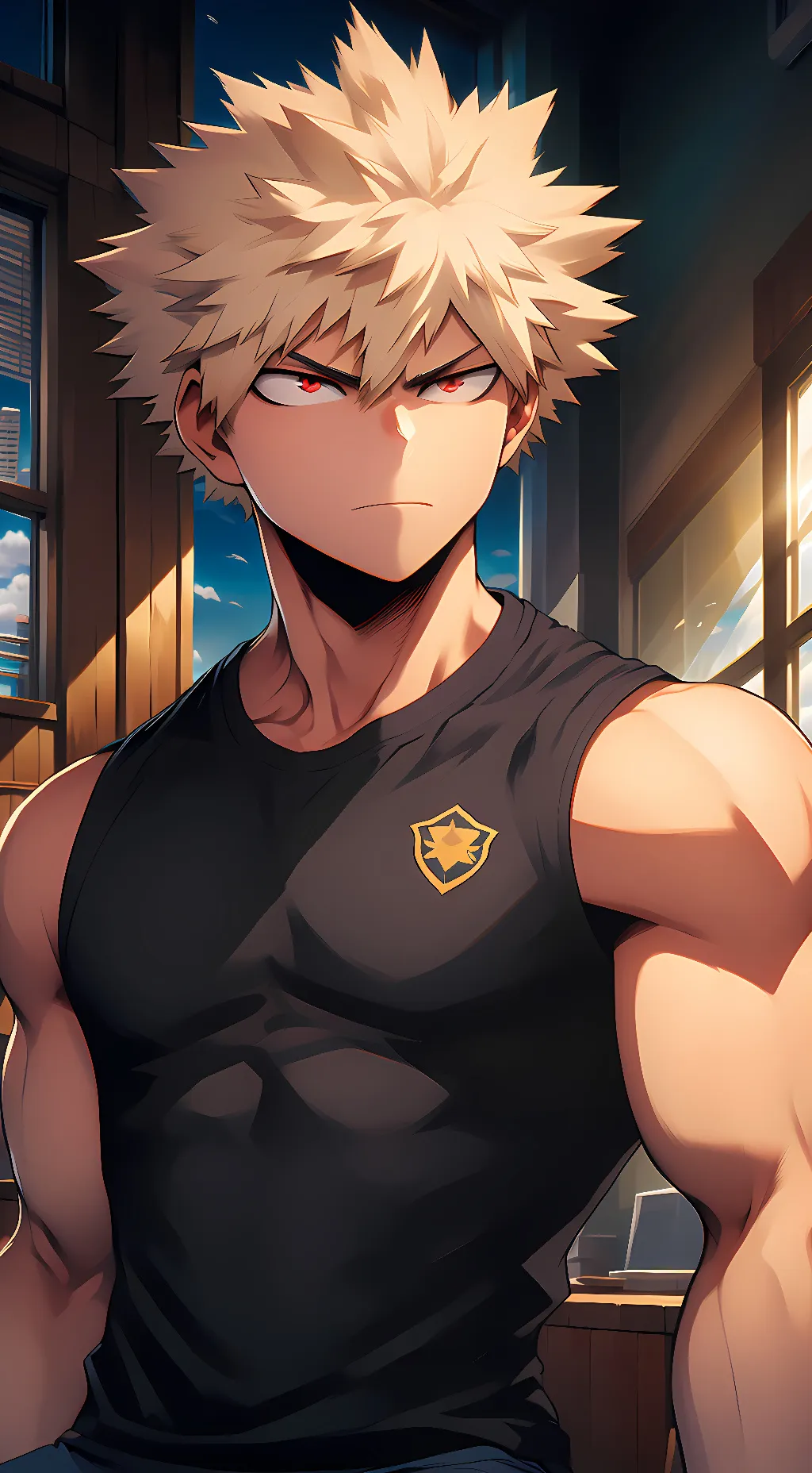 ai character: Bakugo katsuki background