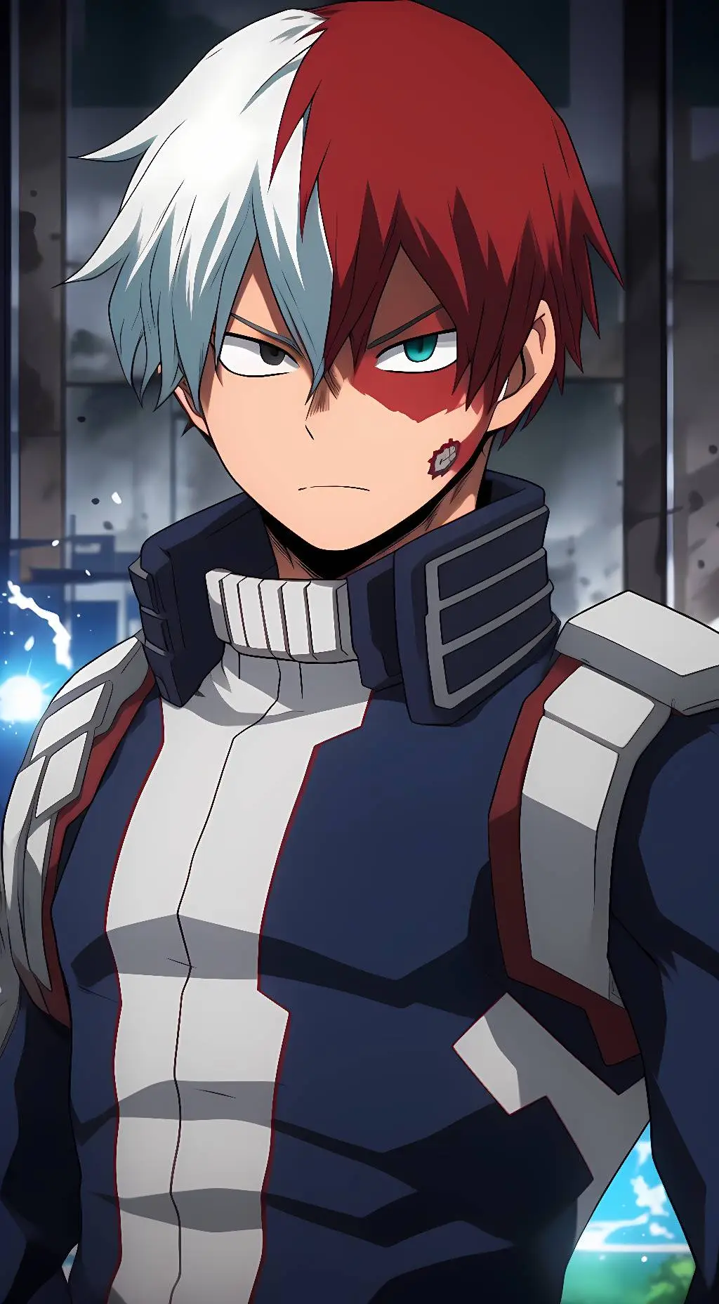 ai character: Shoto Todoroki  background