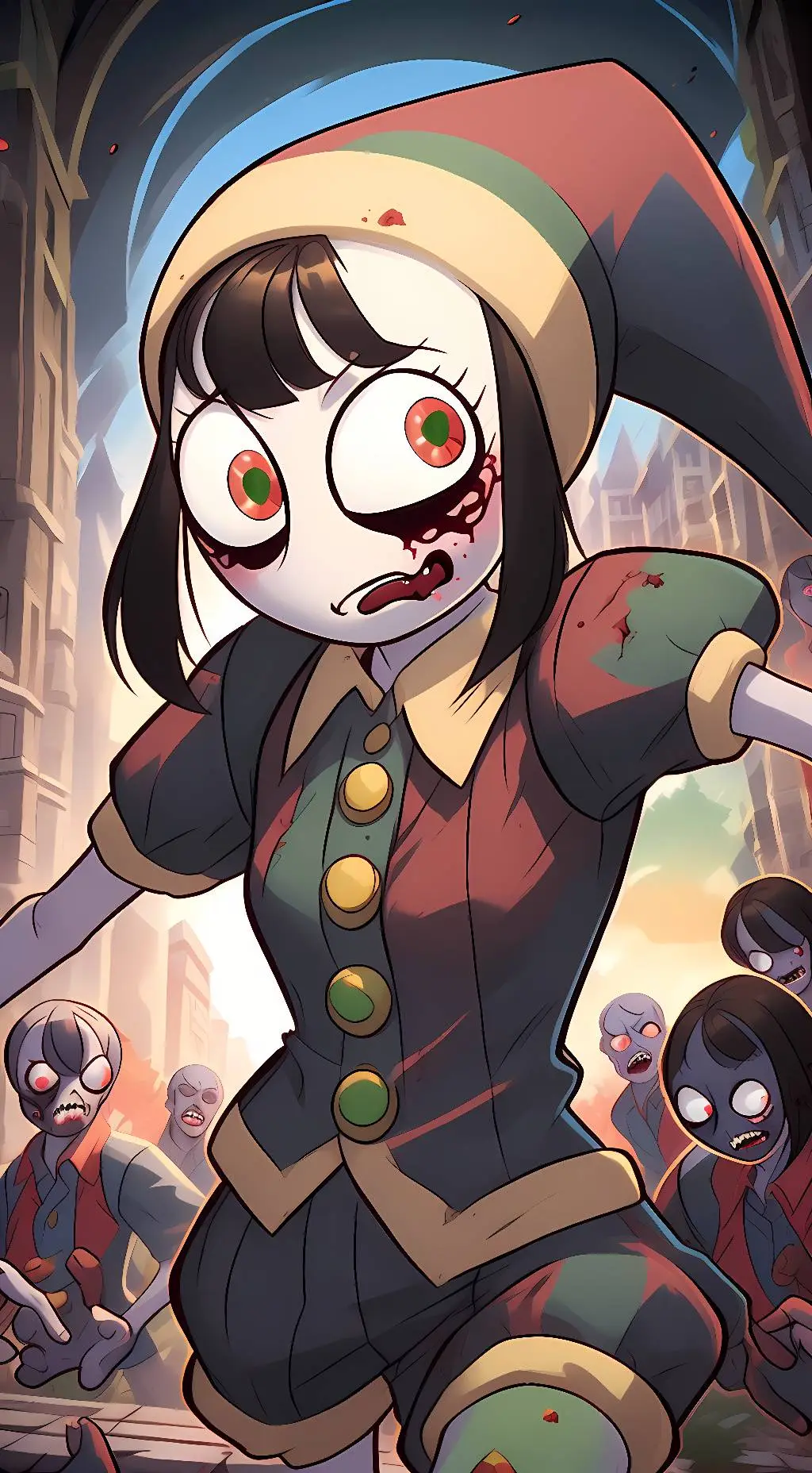 ai character: Zombie Pomni 2 background