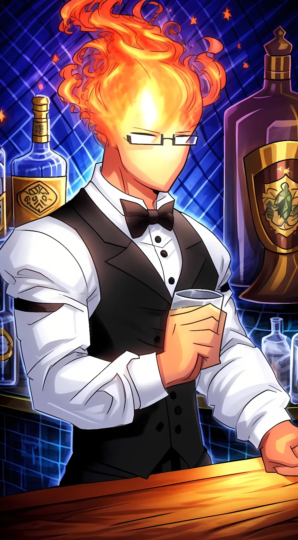 ai character: Grillby background