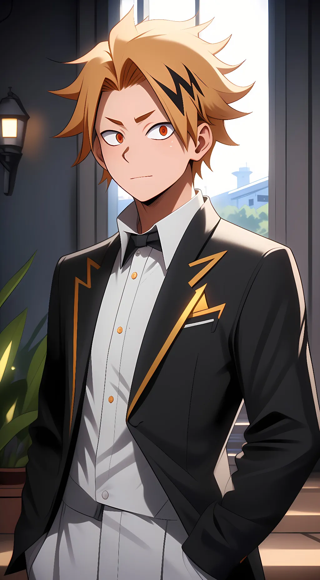 ai character: Denki Kaminari background