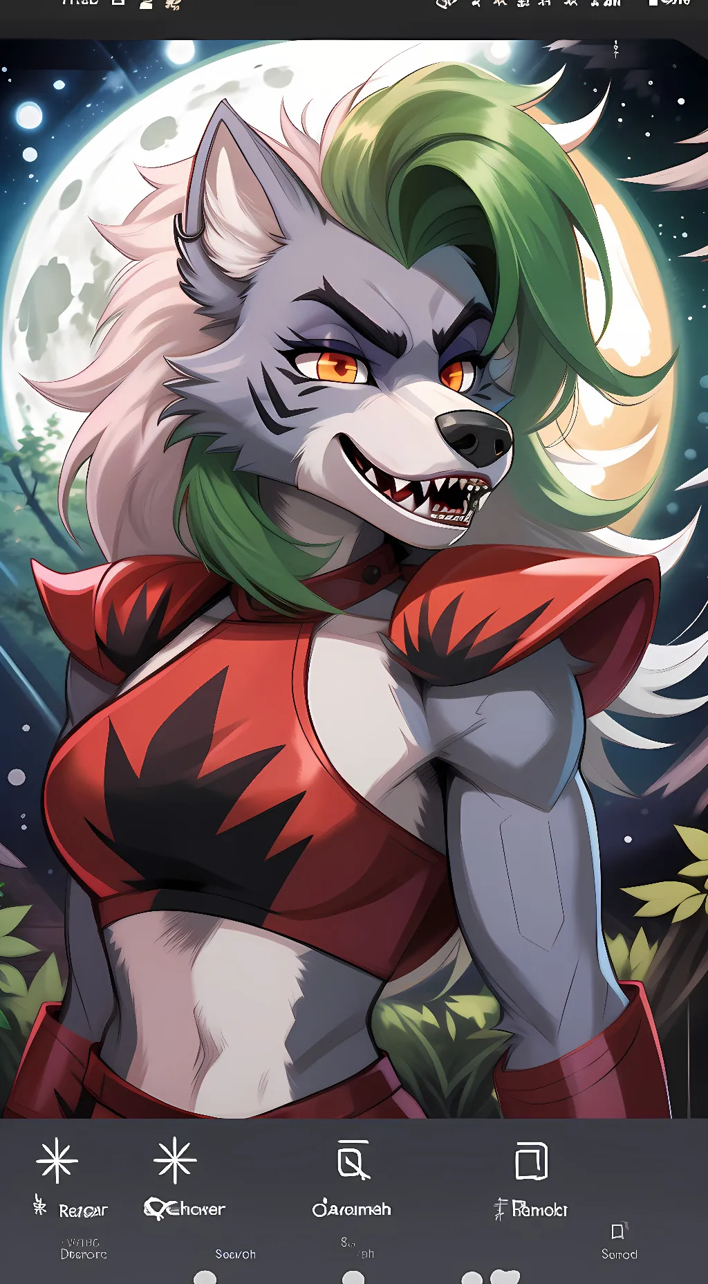 ai character: Roxanne Moonblood  background