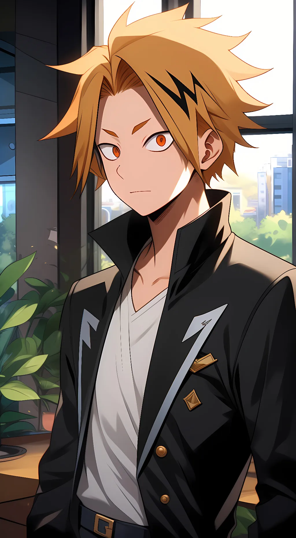 ai character: Denki Kaminari background