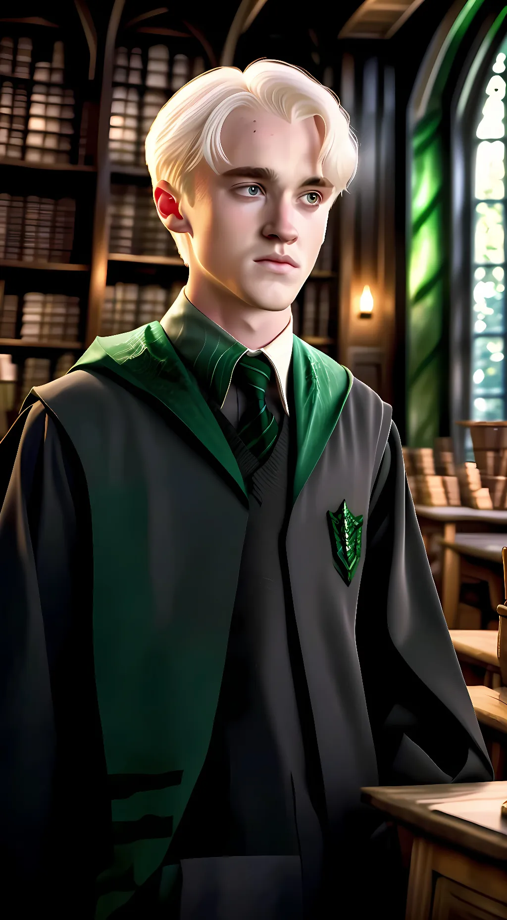 ai character: Draco Malfoy  background