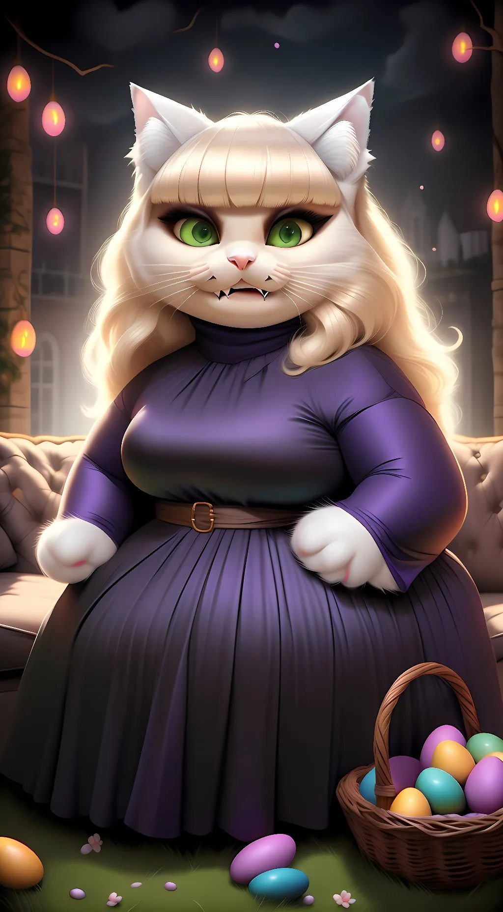 ai character: Luna's Easter background