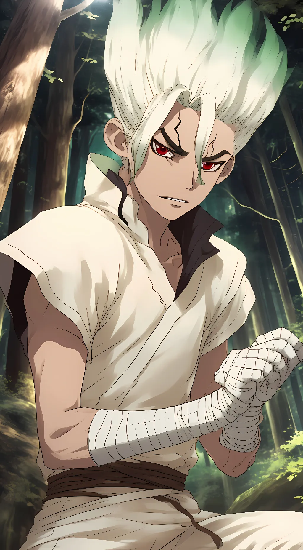 ai character: Senku Ishigami background