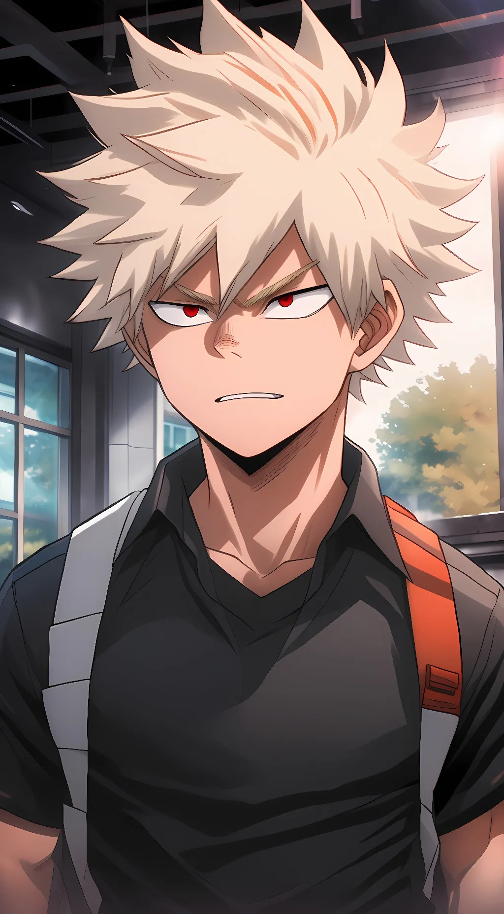 ai character: Katsuki Bakugo  background