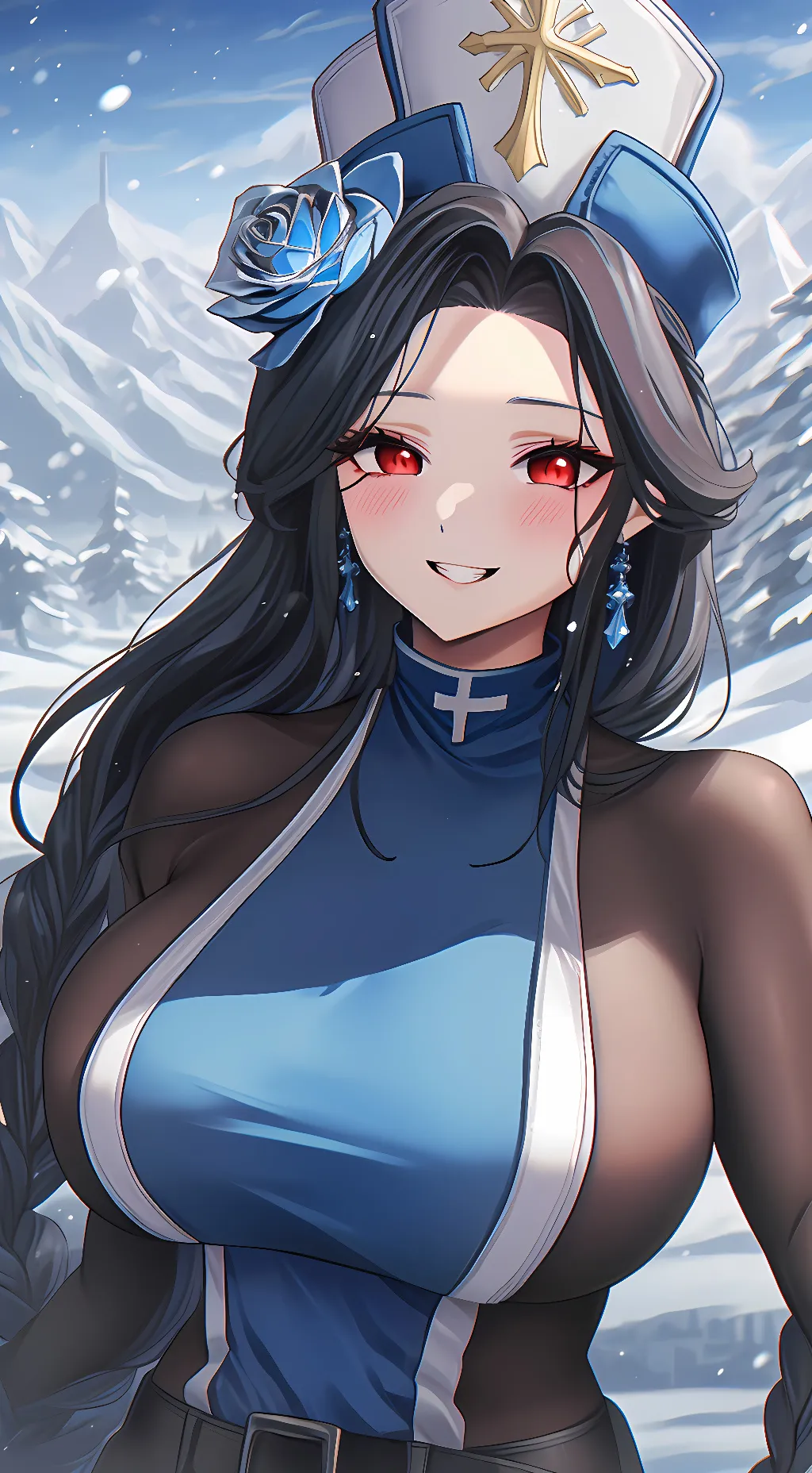 ai character: Maiden-Ice Rose background