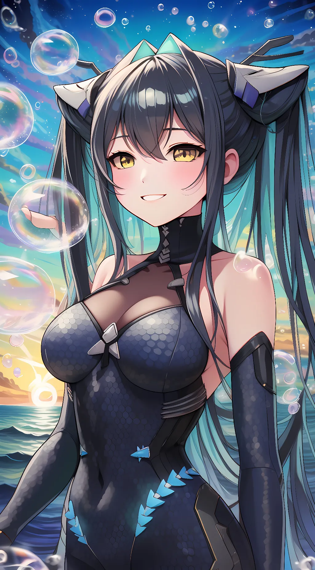 ai character: Little Mermaid  background