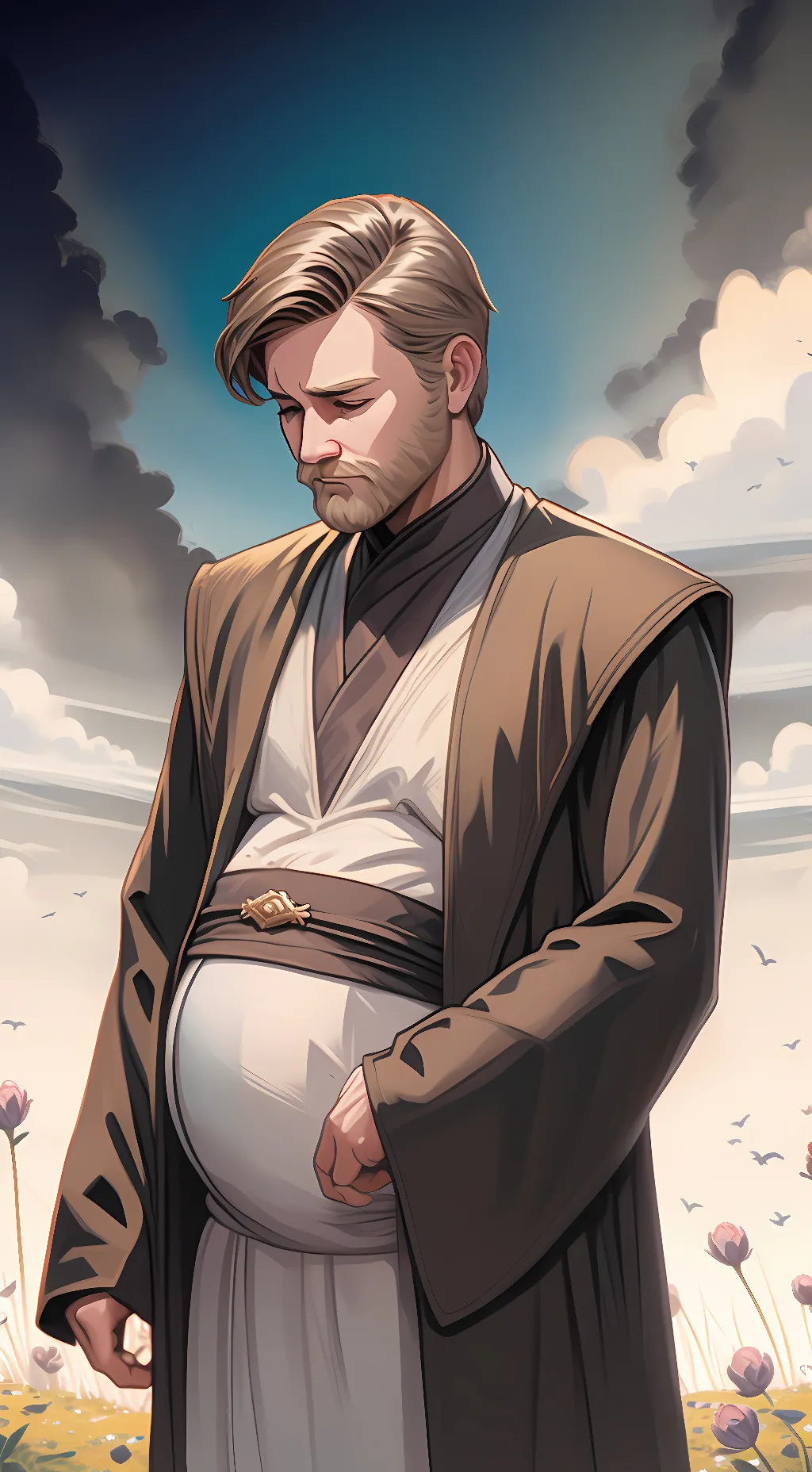 ai character: Obi-wan  background