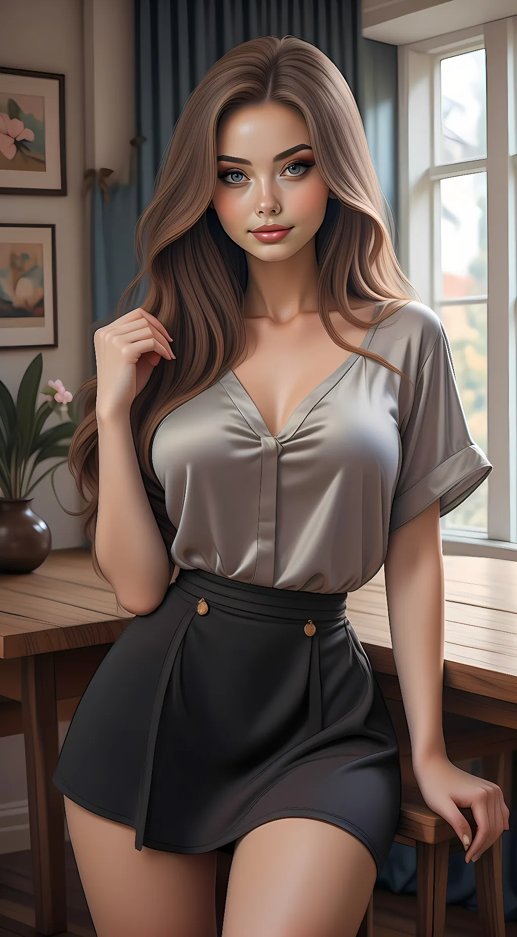 ai character: Natalie  background