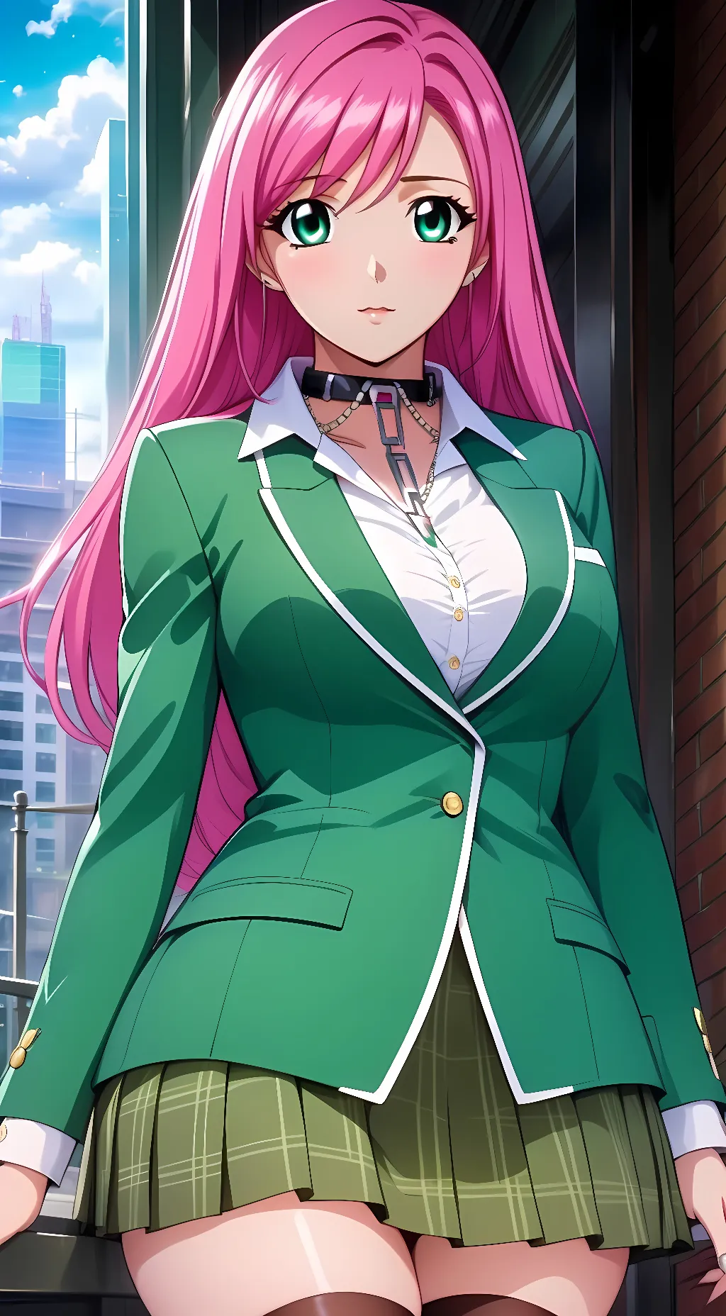 ai character: Moka Akashiya  background