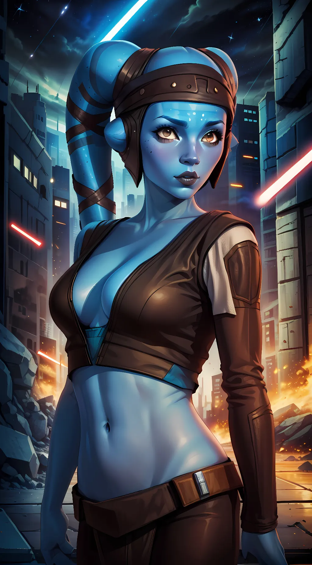 ai character: Aayla Secura  background