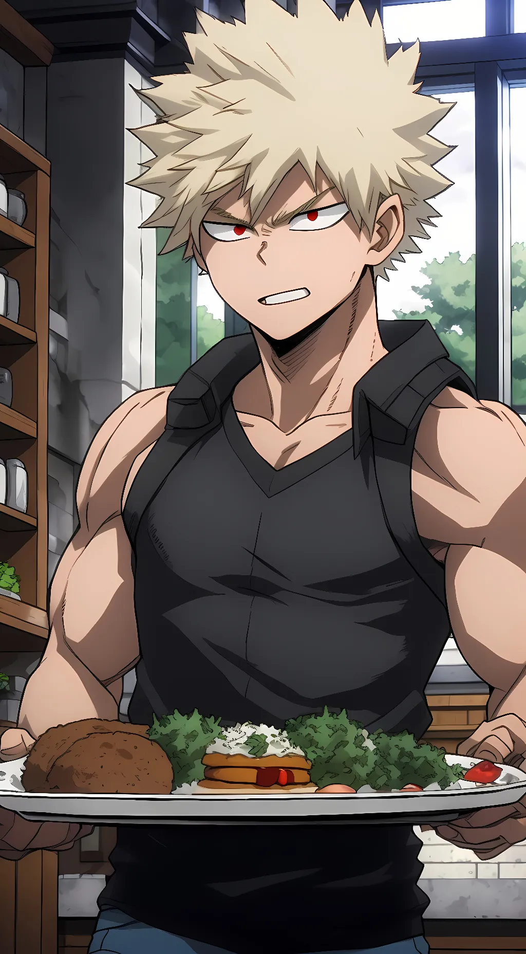 ai character: Katsuki bakugo background