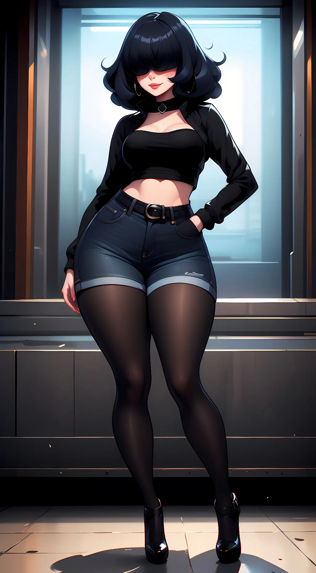 ai character: Goth babe background