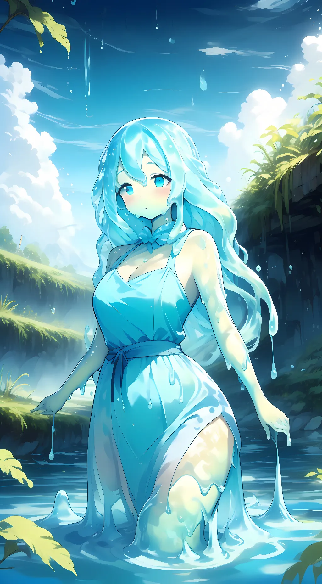 ai character: Saline the Slime  background