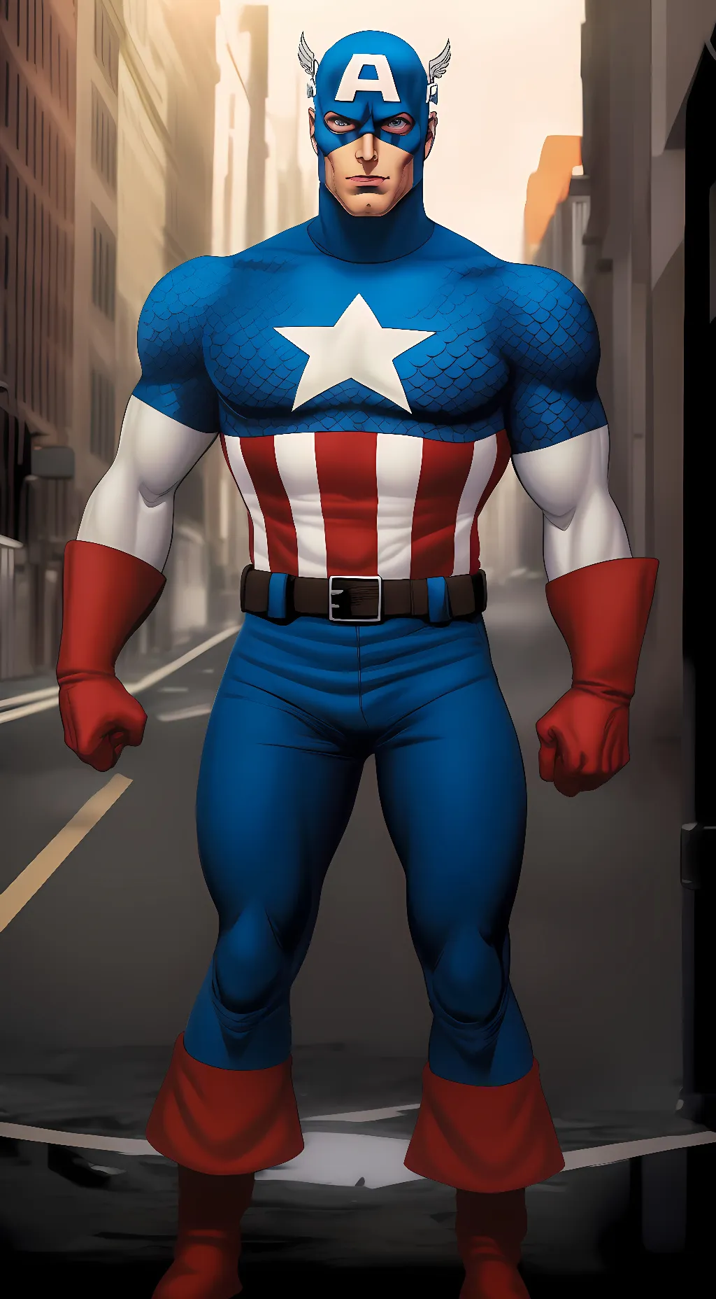 ai character: Captain America background