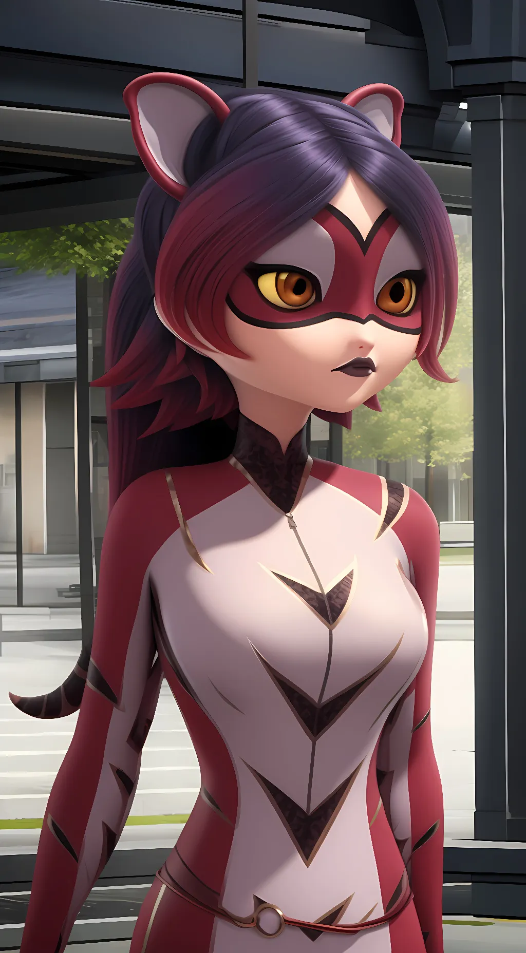 ai character: Purple Tigress  background