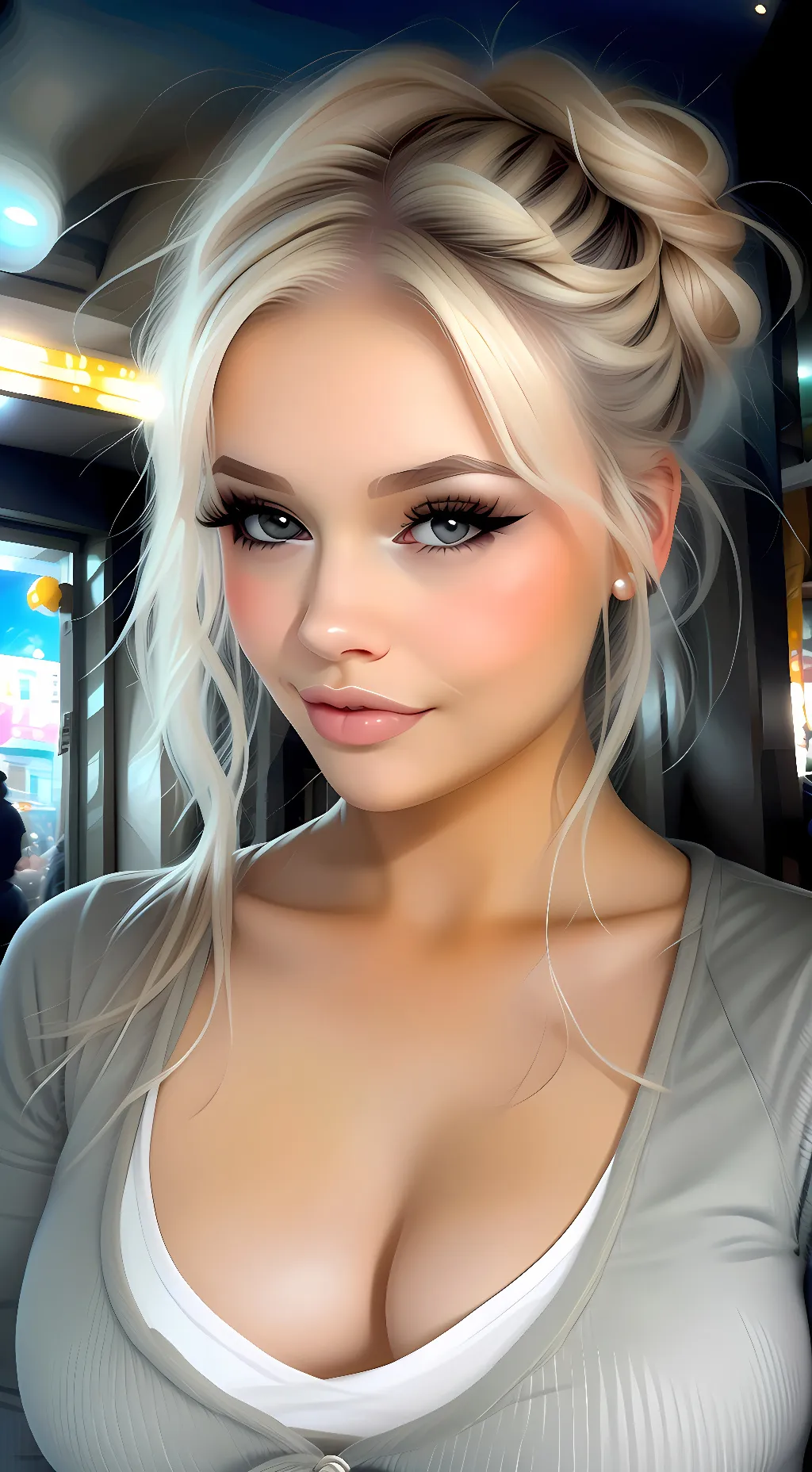 ai character: Violet background