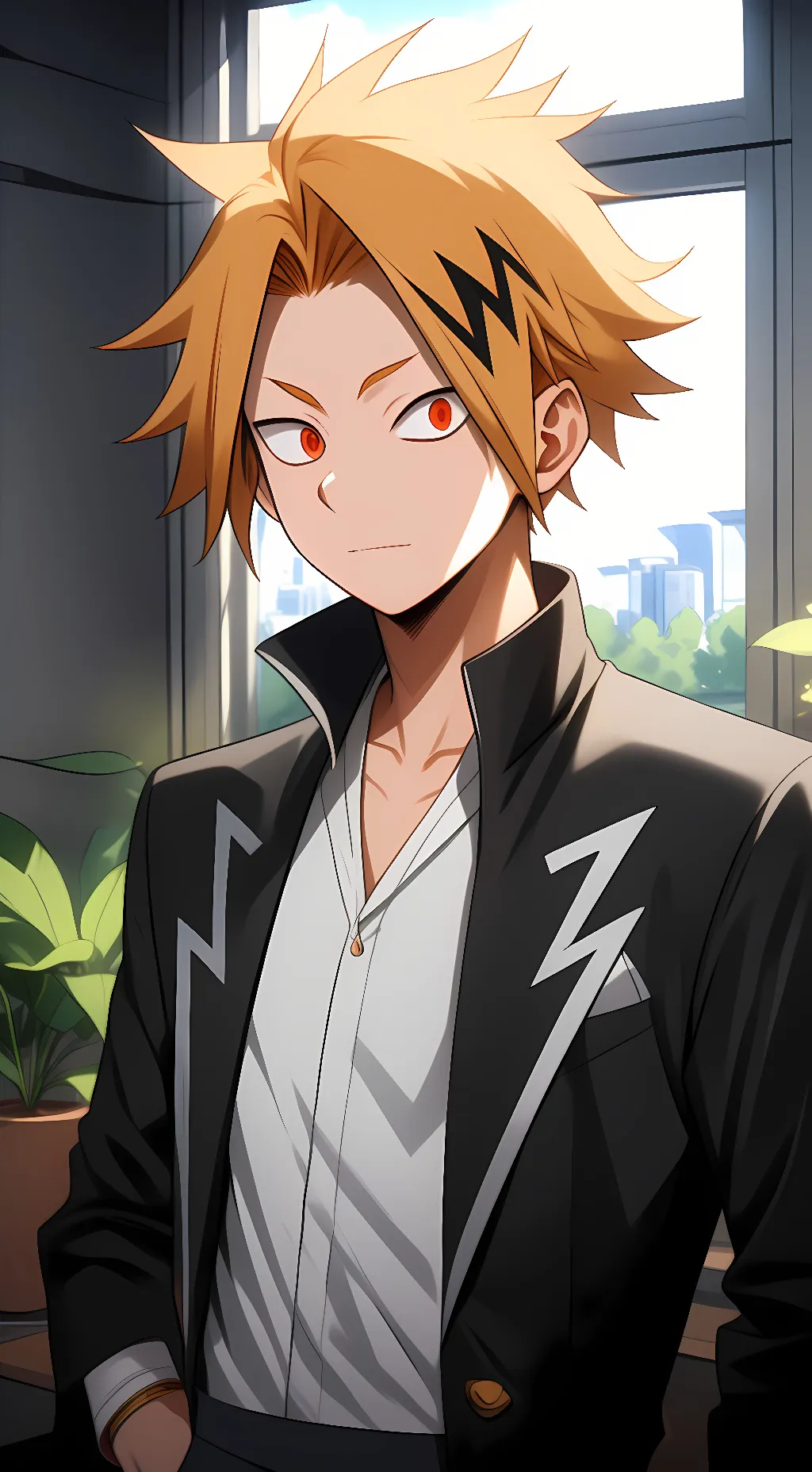 ai character: Denki Kaminari background