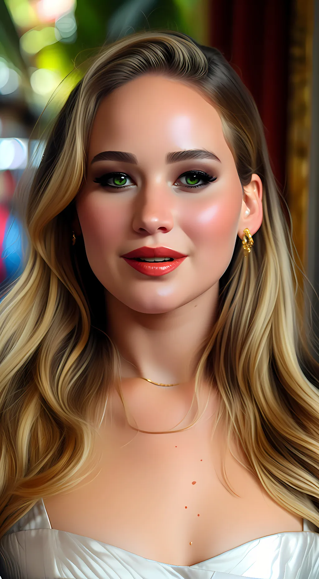 ai character: Jennifer Lawrence  background