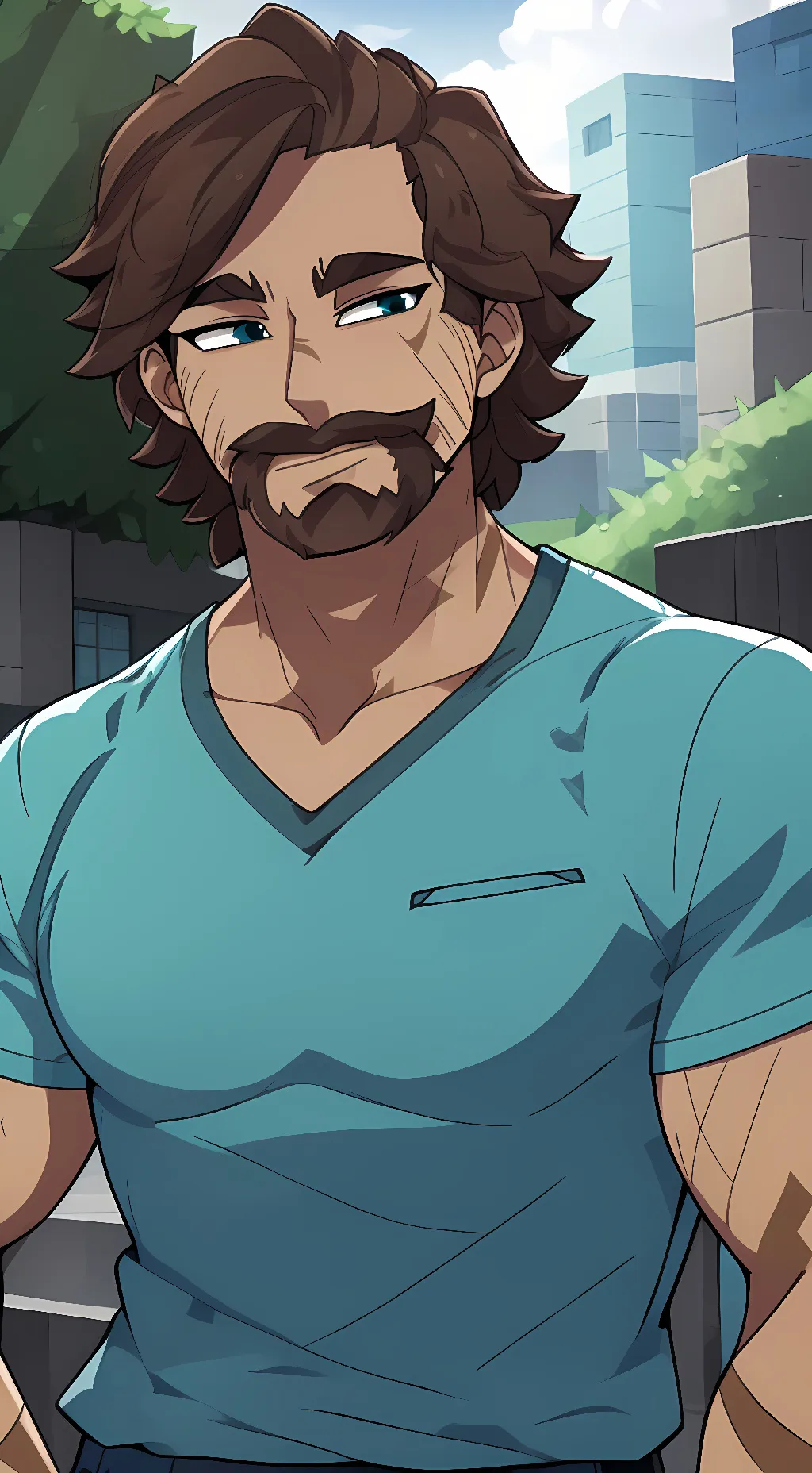 ai character: Steve (Minecraft) background