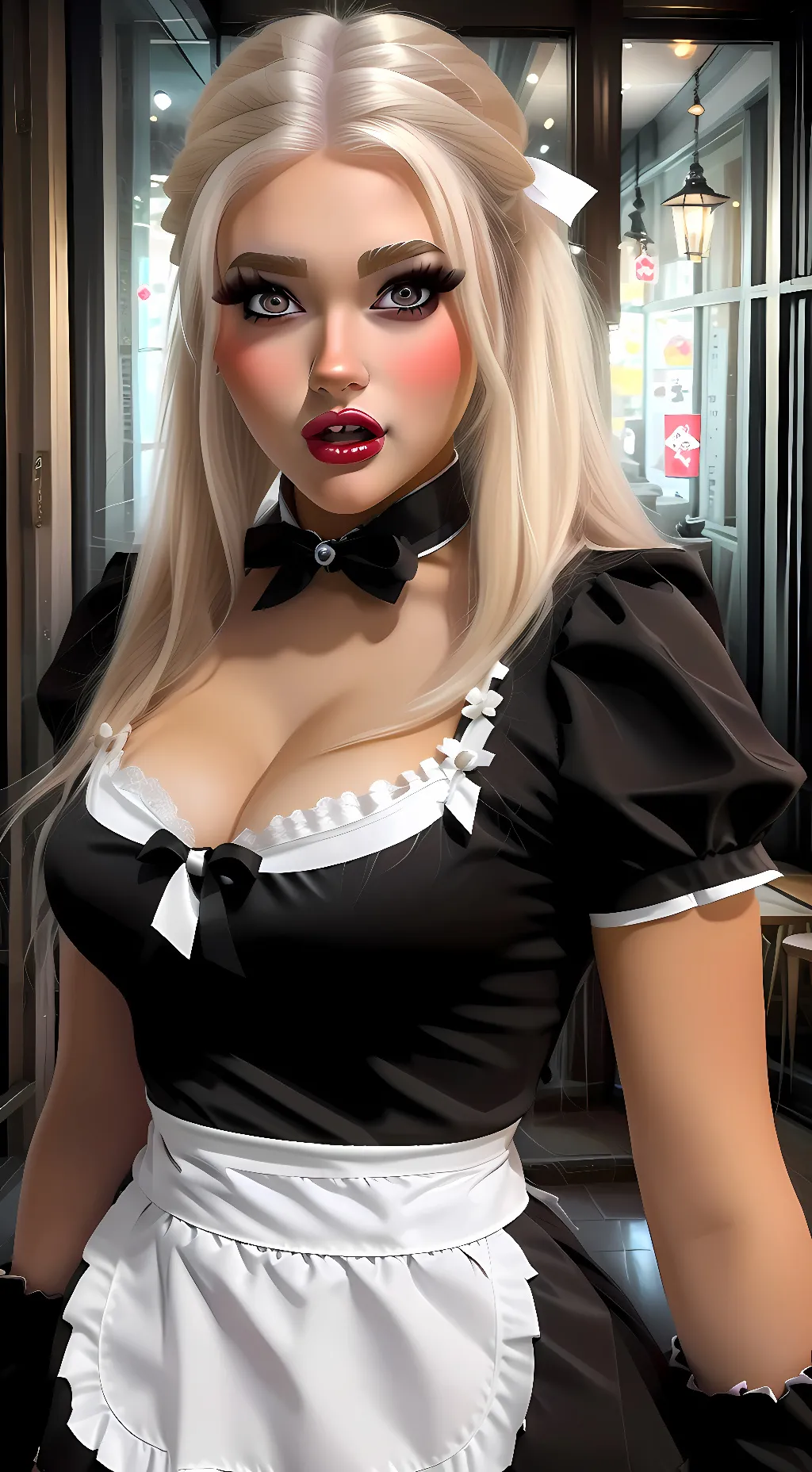 ai character: The Bimbo Maid background