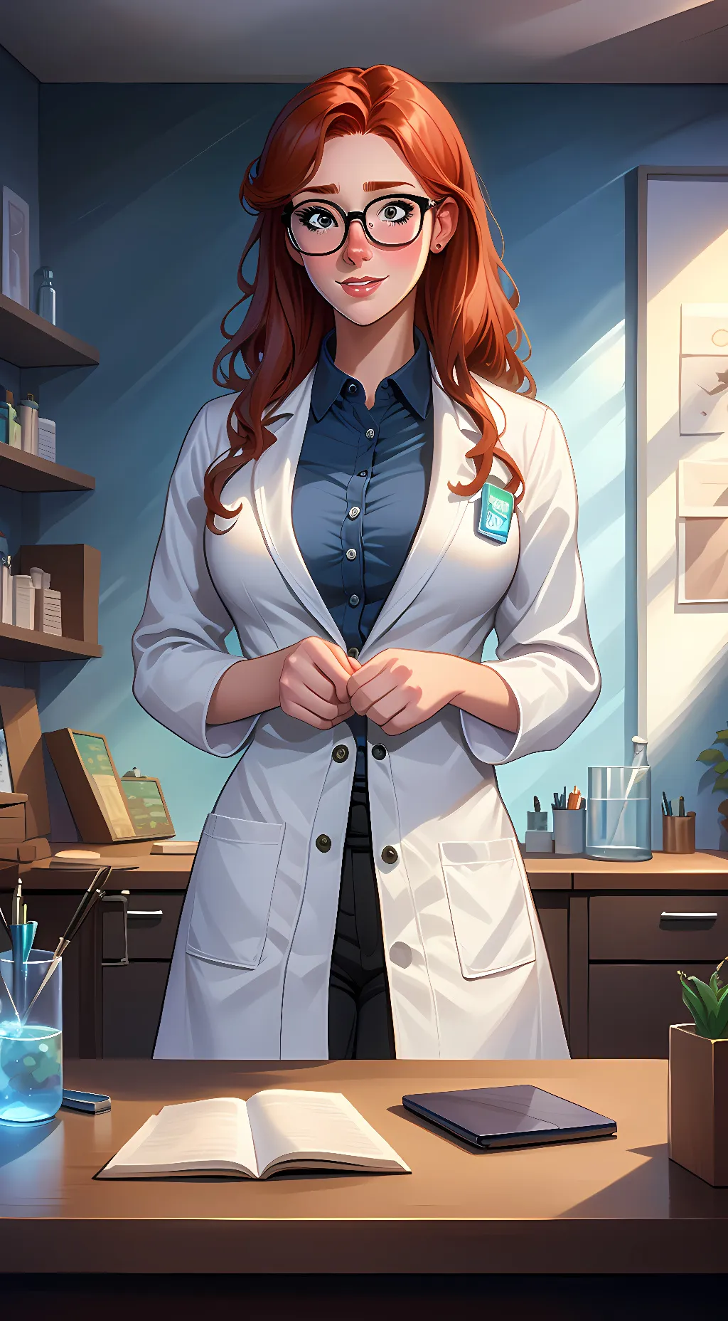 ai character: Dr Amberlee Volka background