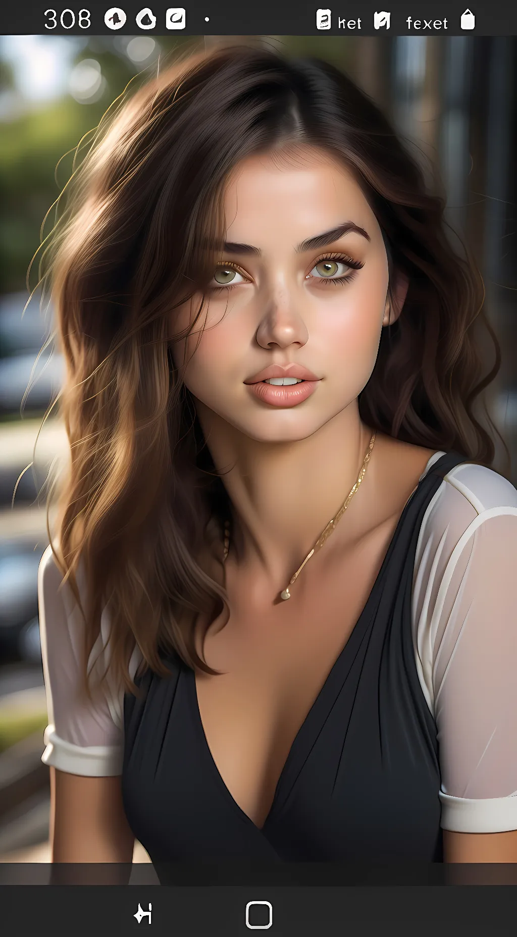 ai character: Ana de Armas background