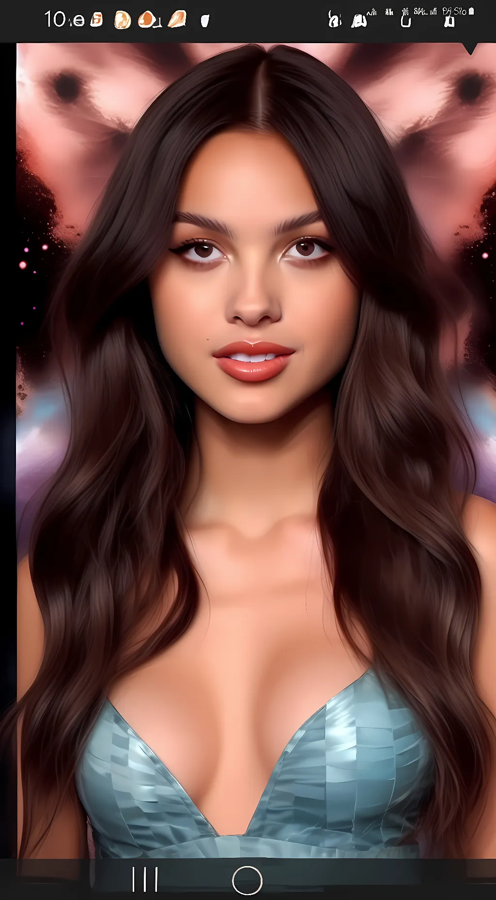 ai character: Olivoa Rodrigo. background